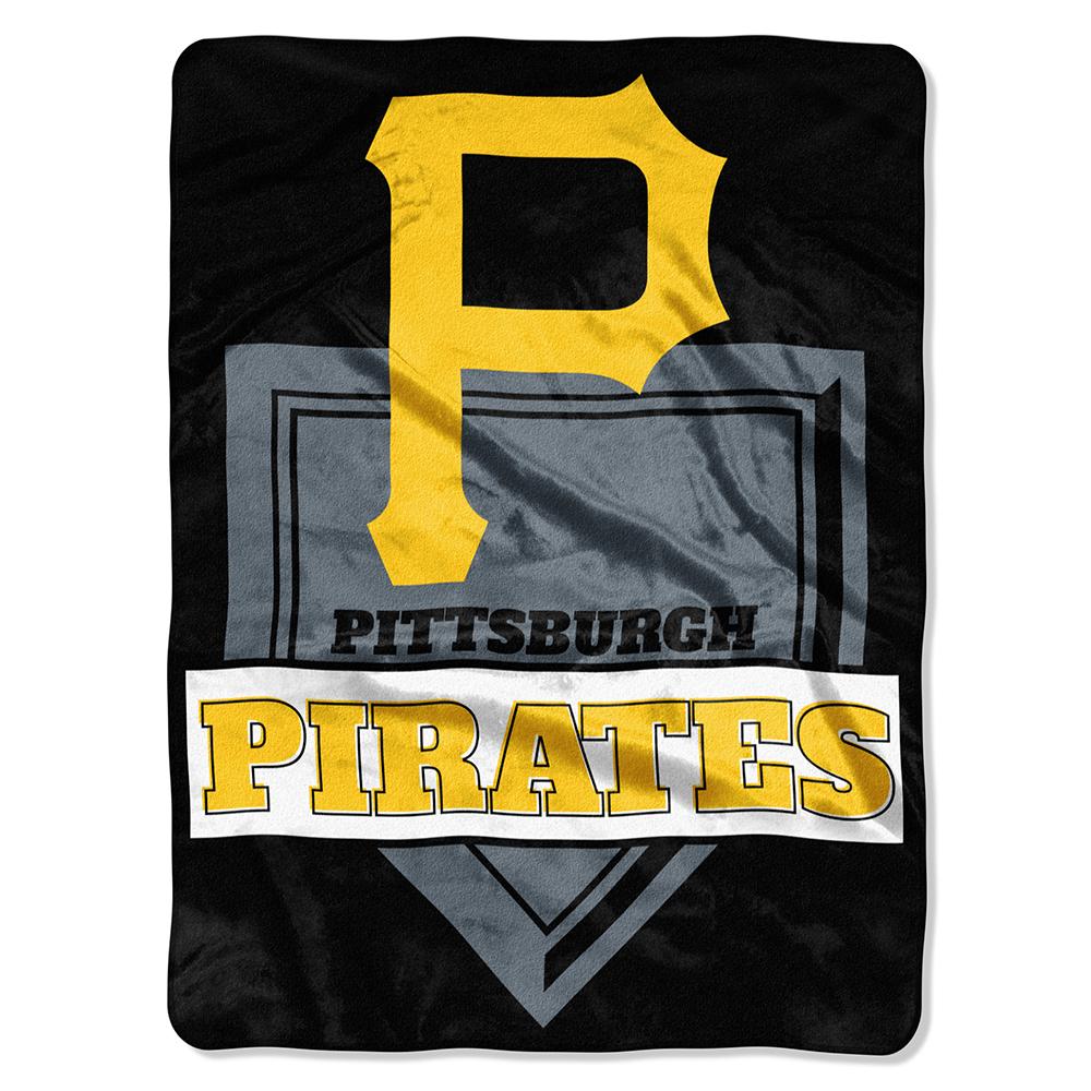 Pittsburgh Pirates Mlb Royal Plush Raschel Blanket (home Plate Series) (60x80)