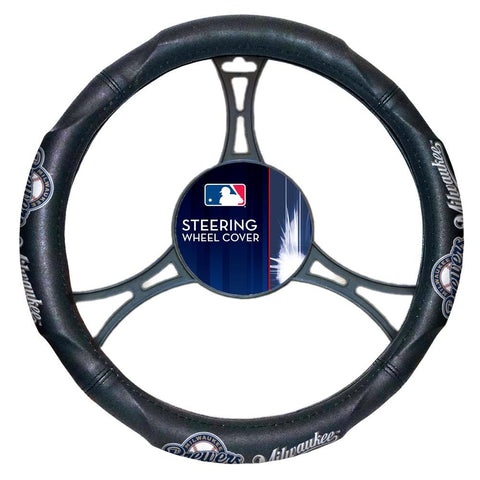 Milwaukee Brewers MLB Steering Wheel Cover (14.5 to 15.5)