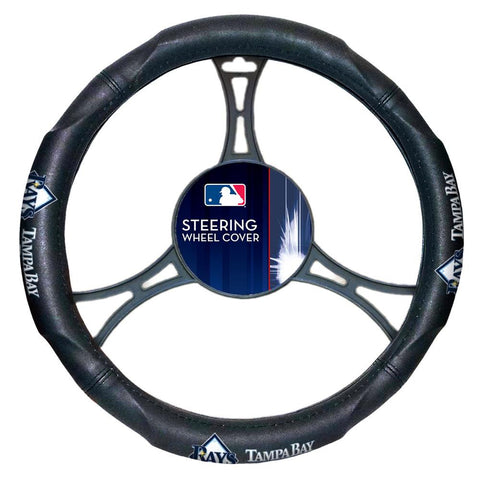 Tampa Bay Rays MLB Steering Wheel Cover (14.5 to 15.5)