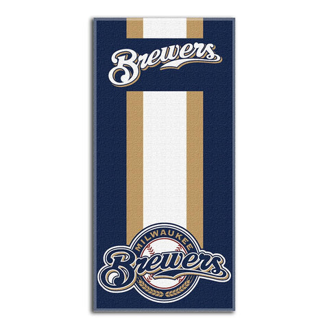 Milwaukee Brewers MLB Zone Read Cotton Beach Towel (30in x 60in)