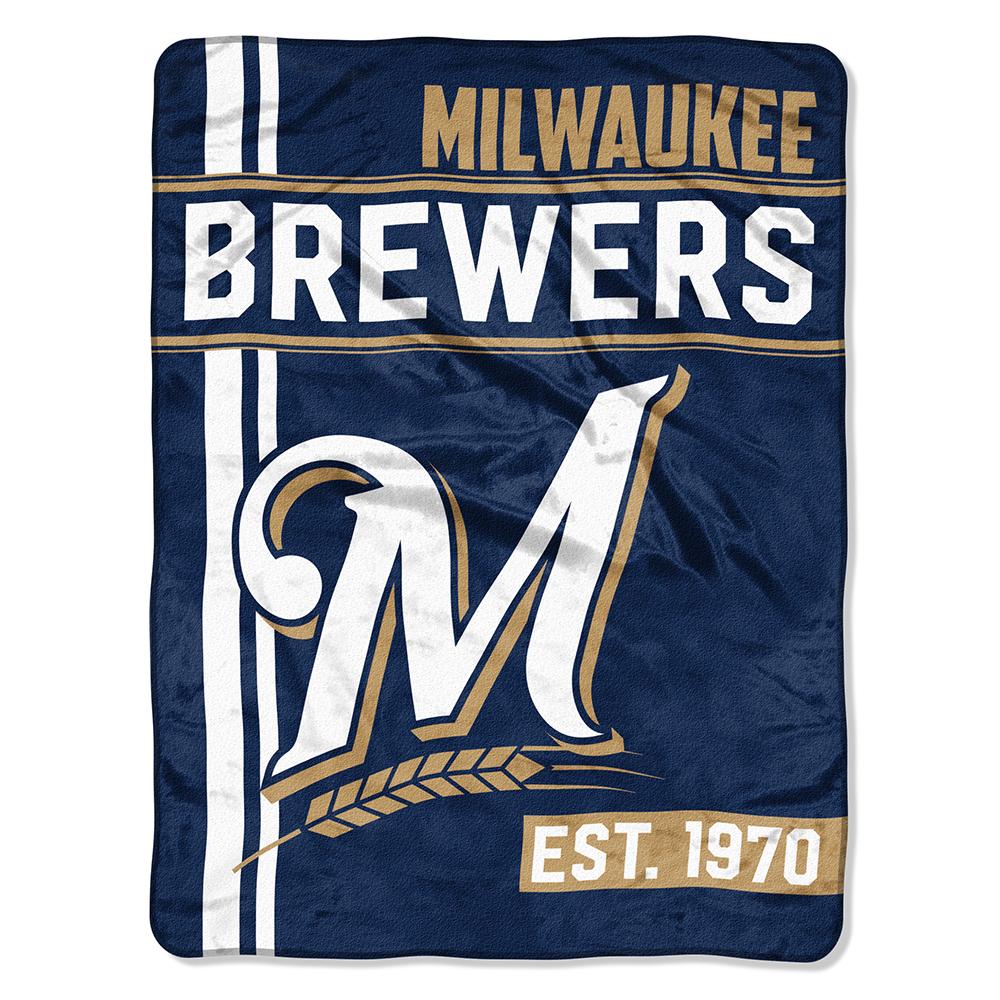 Milwaukee Brewers Mlb Micro Raschel Blanket (walk Off Series) (48"x60")