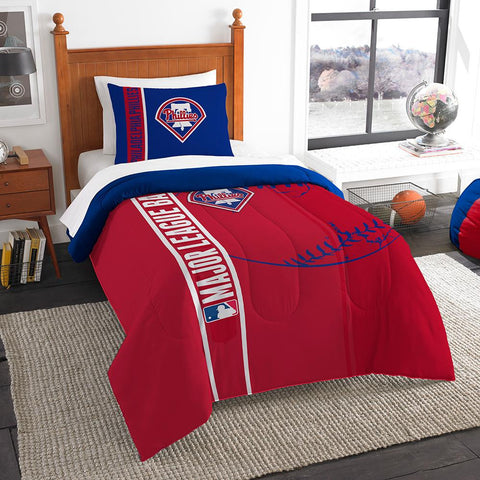 Philadelphia Phillies MLB Twin Comforter Set (Soft & Cozy) (64 x 86)