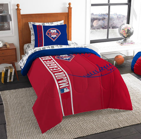 Philadelphia Phillies MLB Twin Comforter Bed in a Bag (Soft & Cozy) (64in x 86in)