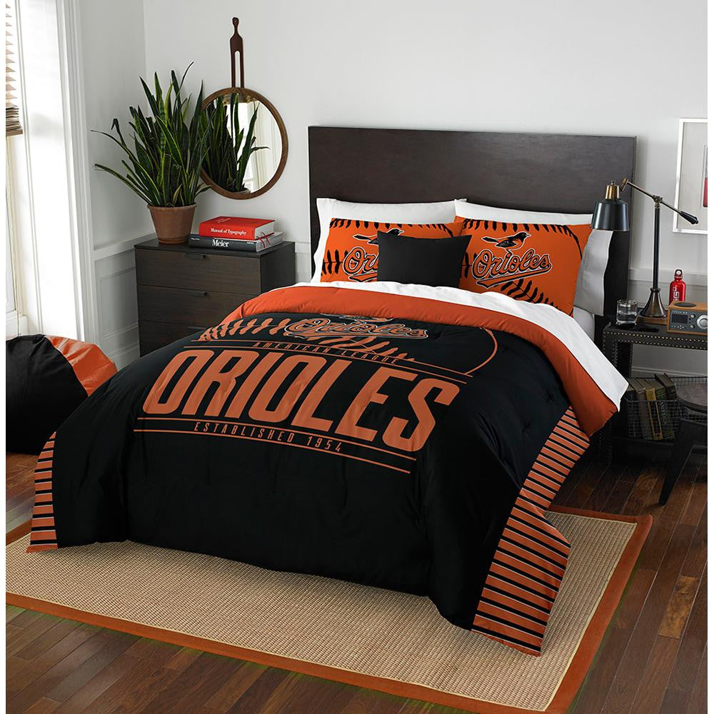 Baltimore Orioles Mlb Full Comforter Set (grand Slam Series) (86" X 86")