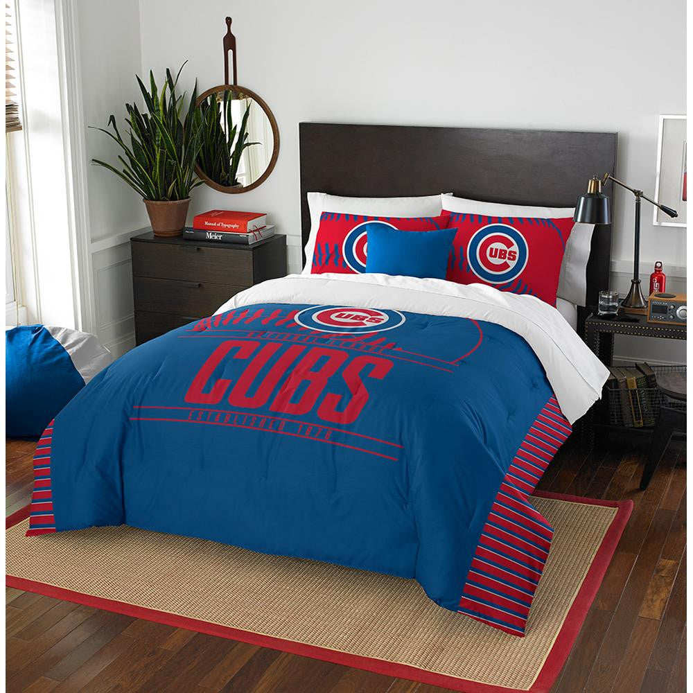 Chicago Cubs Mlb Full Comforter Set (grand Slam Series) (86" X 86")