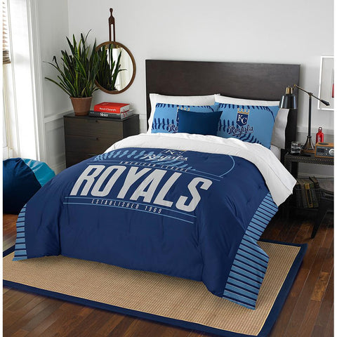 Kansas City Royals Mlb Full Comforter Set (grand Slam Series) (86" X 86")