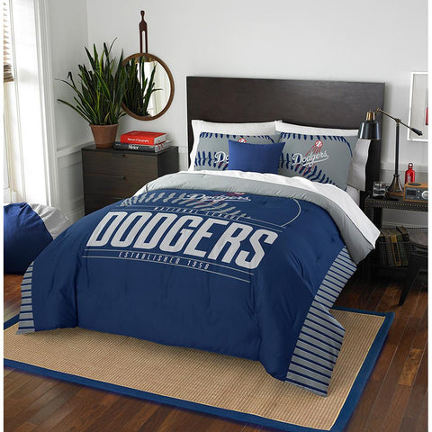 Los Angeles Dodgers Mlb Full Comforter Set (grand Slam Series) (86" X 86")