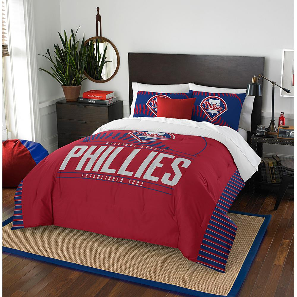 Philadelphia Phillies Mlb Full Comforter Set (grand Slam Series) (86" X 86")