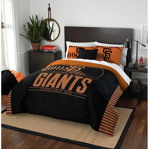 San Francisco Giants Mlb Full Comforter Set (grand Slam Series) (86" X 86")