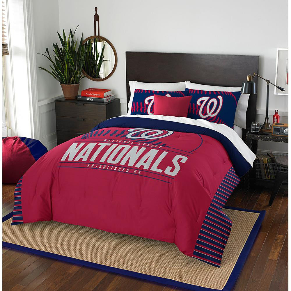 Washington Nationals Mlb Full Comforter Set (grand Slam Series) (86" X 86")