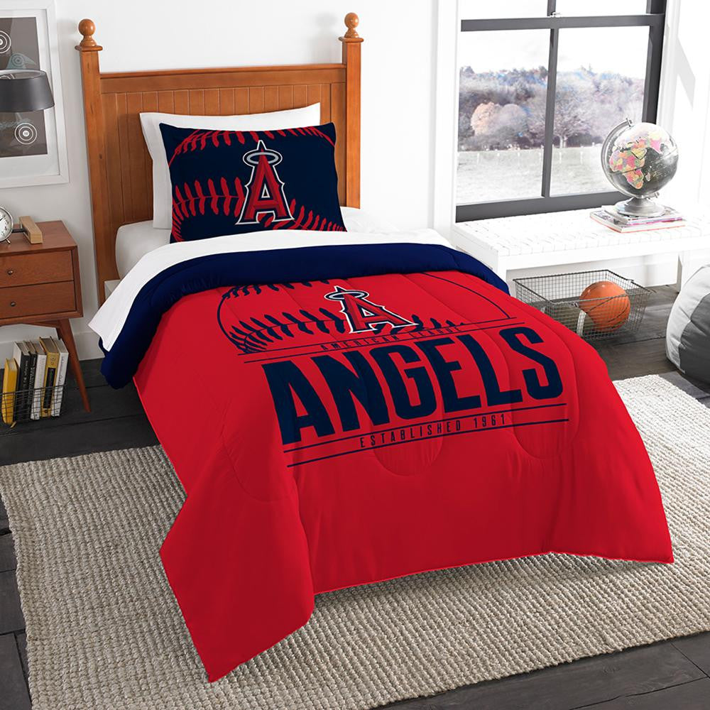 Los Angeles Angels Mlb Twin Comforter Set (grand Slam Series) (64" X 86")