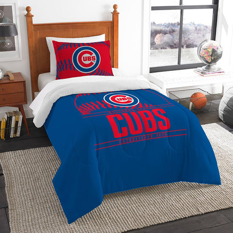 Chicago Cubs Mlb Twin Comforter Set (grand Slam Series) (64" X 86")