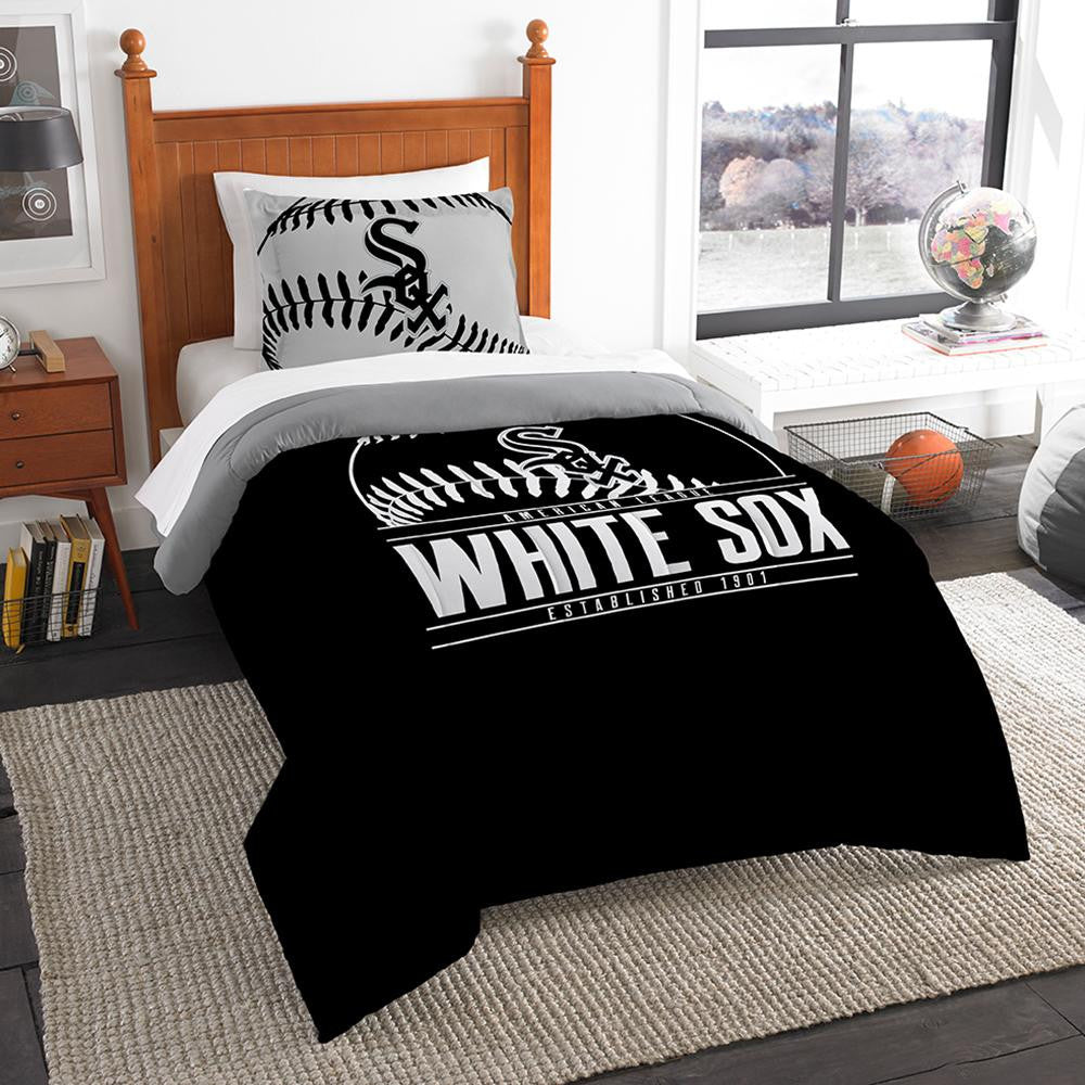 Chicago White Sox Mlb Twin Comforter Set (grand Slam Series) (64" X 86")