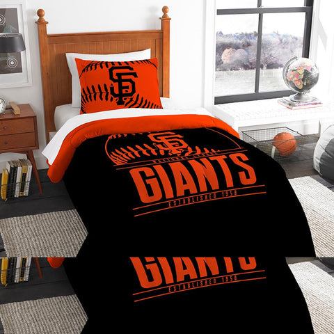 San Francisco Giants Mlb Twin Comforter Set (grand Slam Series) (64" X 86")