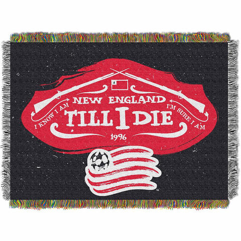New England Revolution MLS Woven Tapestry Throw Blanket (48x60)