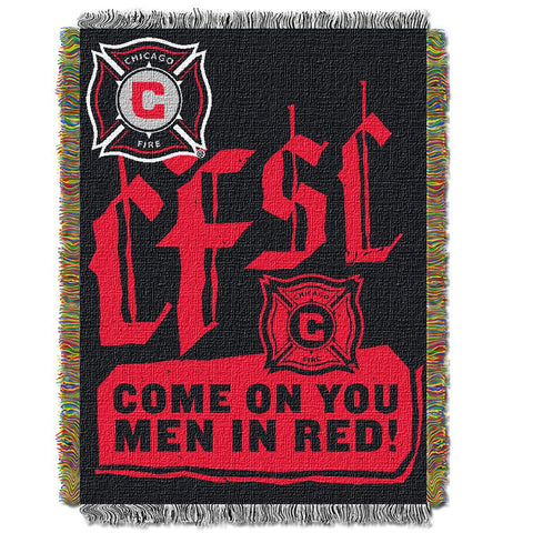Chicago Fire MLS Woven Tapestry Throw Blanket (48x60)