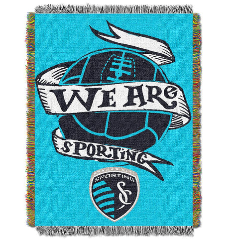 Sporting Kansas City MLS Woven Tapestry Throw Blanket (48x60)