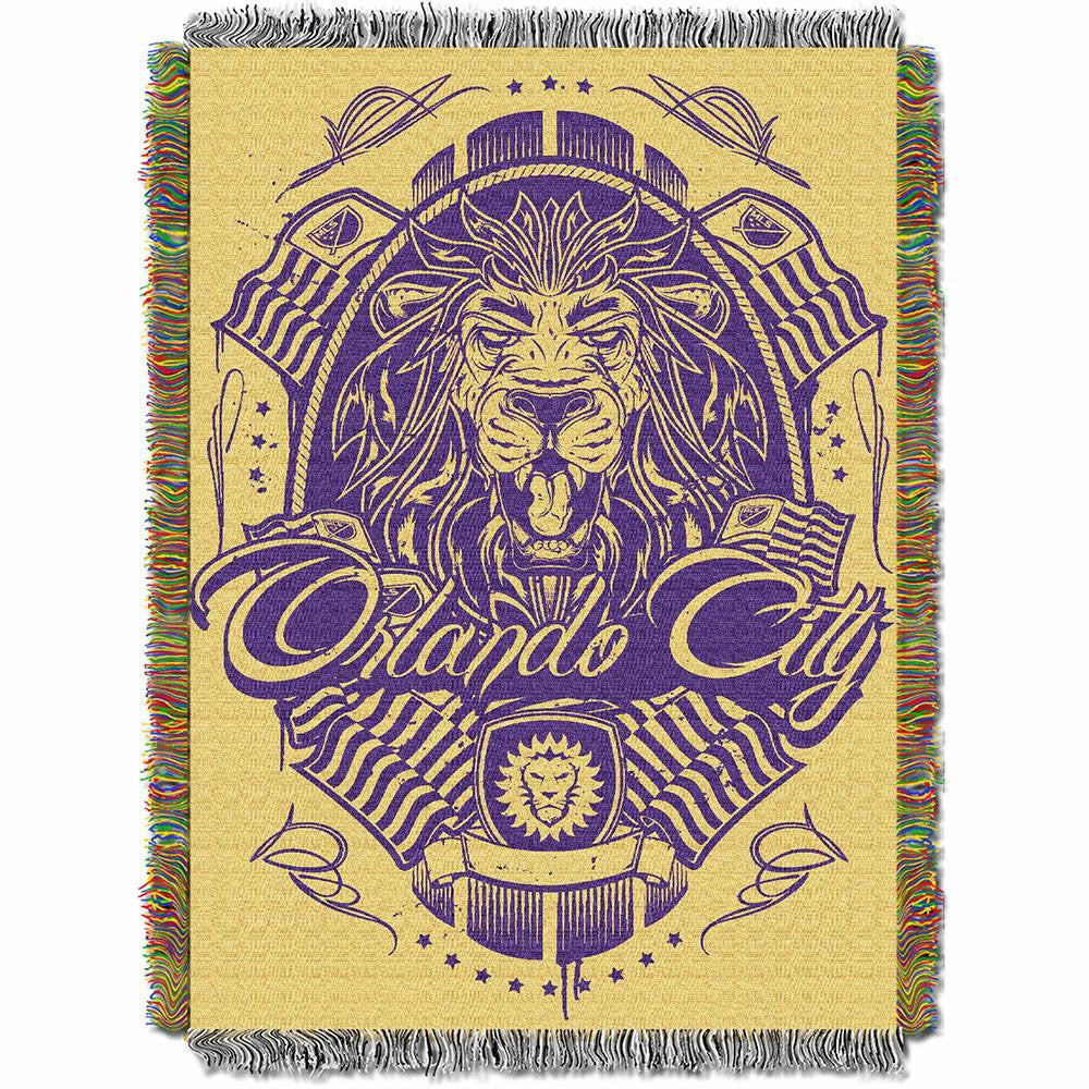 Orlando City SC MLS Woven Tapestry Throw Blanket (48x60)