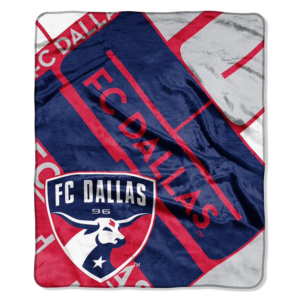 Fc Dallas Mls Royal Plush Raschel Blanket (scramble Series) (50"x60")