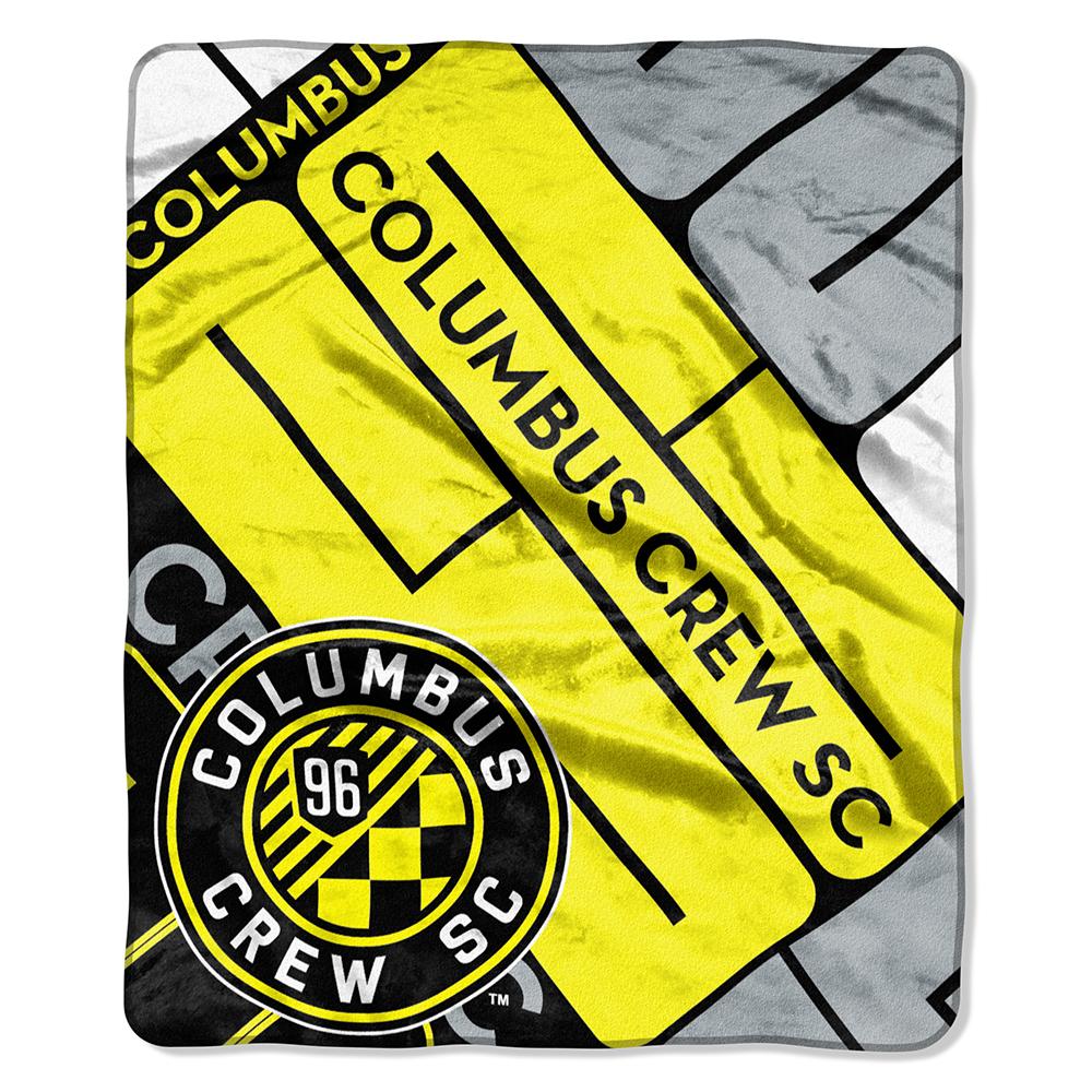 Columbus Crew Mls Royal Plush Raschel Blanket (scramble Series) (50"x60")