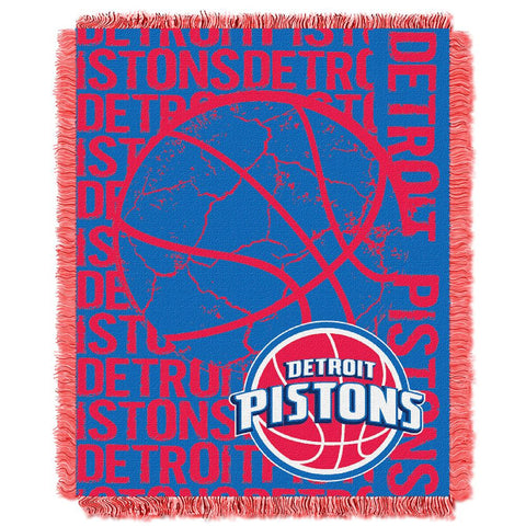 Detroit Pistons NBA Triple Woven Jacquard Throw (Double Play Series) (48x60)