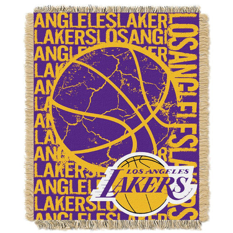 Los Angeles Lakers NBA Triple Woven Jacquard Throw (Double Play Series) (48x60)