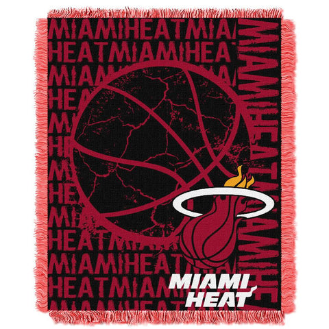 Miami Heat NBA Triple Woven Jacquard Throw (Double Play Series) (48x60)