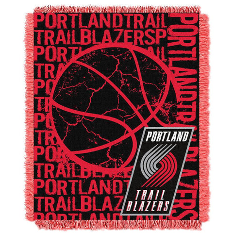 Portland Trail Blazers NBA Triple Woven Jacquard Throw (Double Play Series) (48x60)