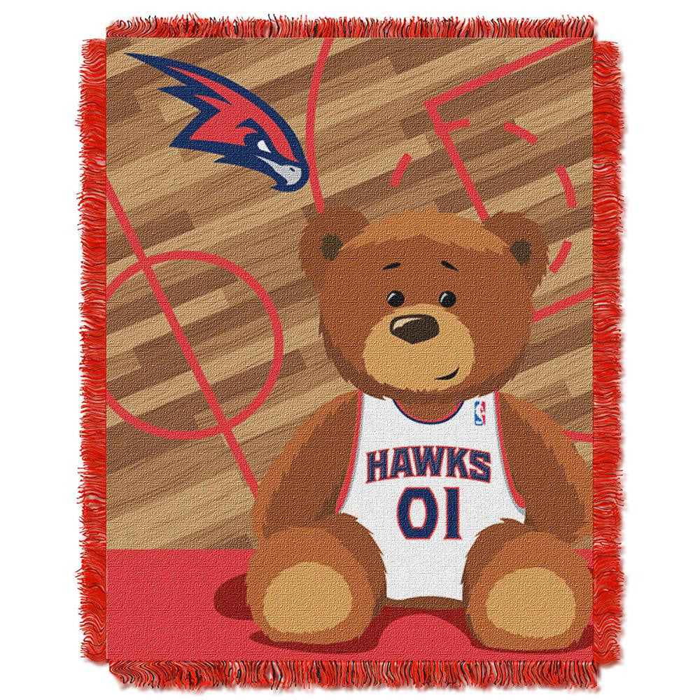 Atlanta Hawks NBA Triple Woven Jacquard Throw (Half Court Baby Series) (36x48)