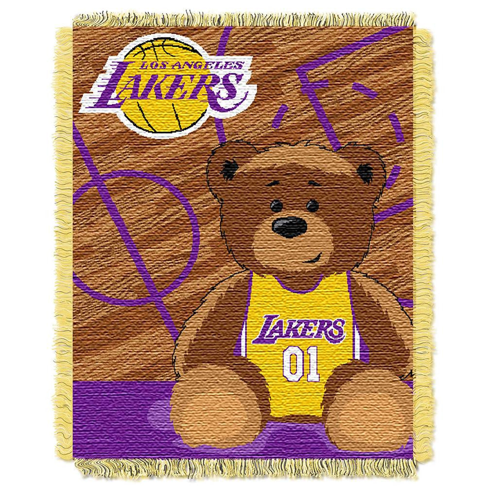 Los Angeles Lakers NBA Triple Woven Jacquard Throw (Half Court Baby Series) (36x48)