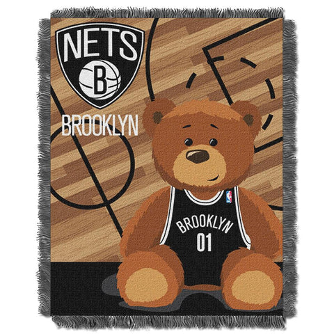 Brooklyn Nets NBA Triple Woven Jacquard Throw (Half Court Baby Series) (36x48)