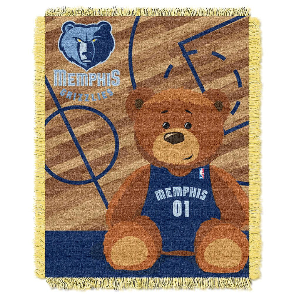 Memphis Grizzlies NBA Triple Woven Jacquard Throw (Half Court Baby Series) (36x48)