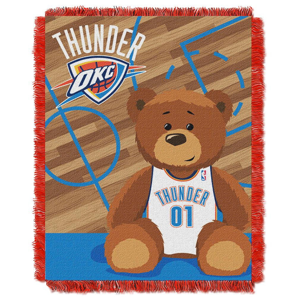 Oklahoma City Thunder NBA Triple Woven Jacquard Throw (Half Court Baby Series) (36x48)