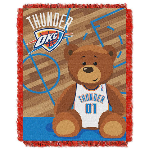 Oklahoma City Thunder NBA Triple Woven Jacquard Throw (Half Court Baby Series) (36x48)