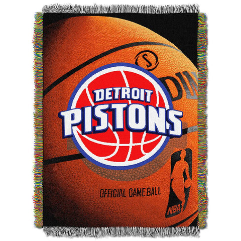 Detroit Pistons NBA Woven Tapestry Throw Blanket (48x60)