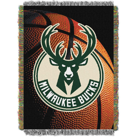 Milwaukee Bucks NBA Woven Tapestry Throw Blanket (48x60)