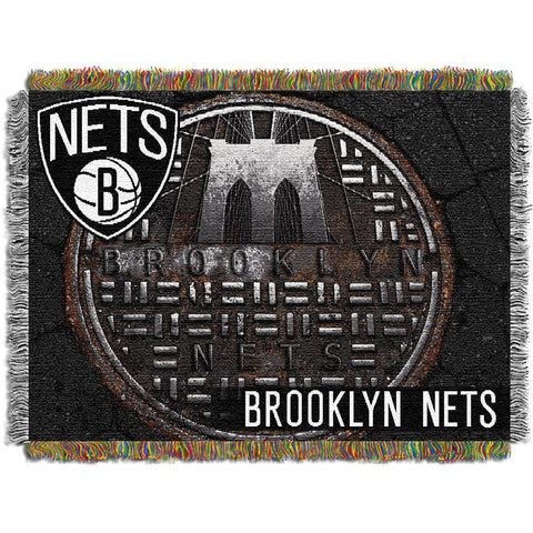 Brooklyn Nets NBA Woven Tapestry Throw Blanket (48inx60in)