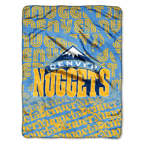 Denver Nuggets NBA Micro Raschel Blanket (Redux Series) (46in x 60in)