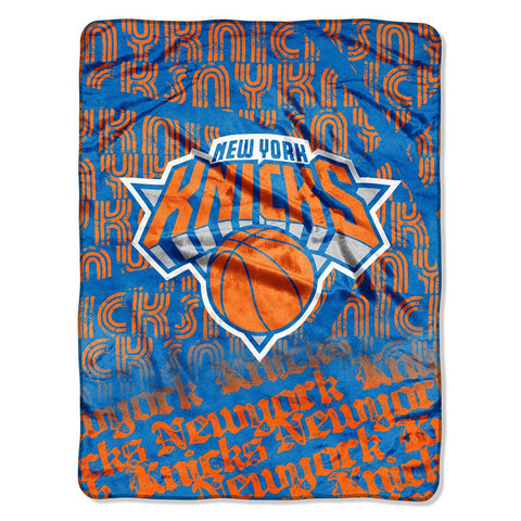 New York Knicks NBA Micro Raschel Blanket (Redux Series) (46in x 60in)