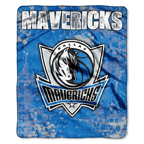 Dallas Mavericks NBA Royal Plush Raschel Blanket (Drop Down Series) (50x60)