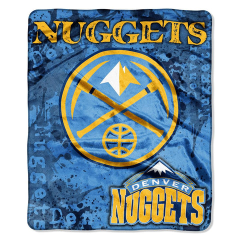 Denver Nuggets NBA Royal Plush Raschel Blanket (Dropdown Series) (50in x 60in)