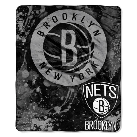 Brooklyn Nets NBA Royal Plush Raschel Blanket (Drop Down Series) (50x60)
