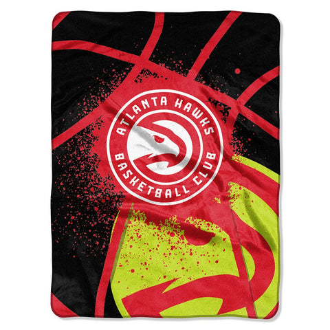 Atlanta Hawks NBA Royal Plush Raschel Blanket (Shadow Series) (60x80)