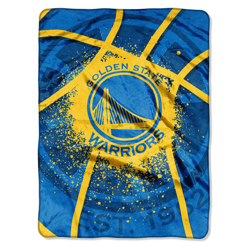 Golden State Warriors NBA Royal Plush Raschel Blanket (Shadow Series) (60x80)