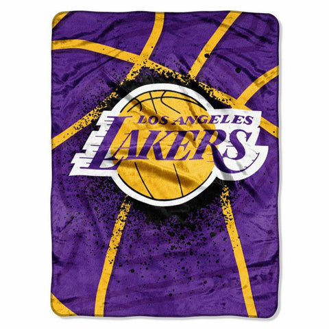 Los Angeles Lakers NBA Royal Plush Raschel Blanket (Shadow Series) (60x80)