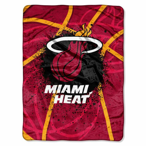 Miami Heat NBA Royal Plush Raschel Blanket (Shadow Series) (60x80)