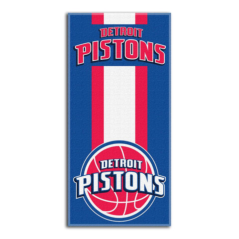 Detroit Pistons Nba Zone Read Cotton Beach Towel (30in X 60in)