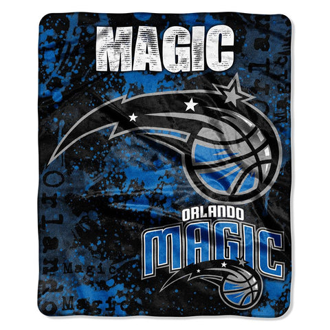 Orlando Magic Nba Royal Plush Raschel Blanket (drop Down Series) (50"x60")