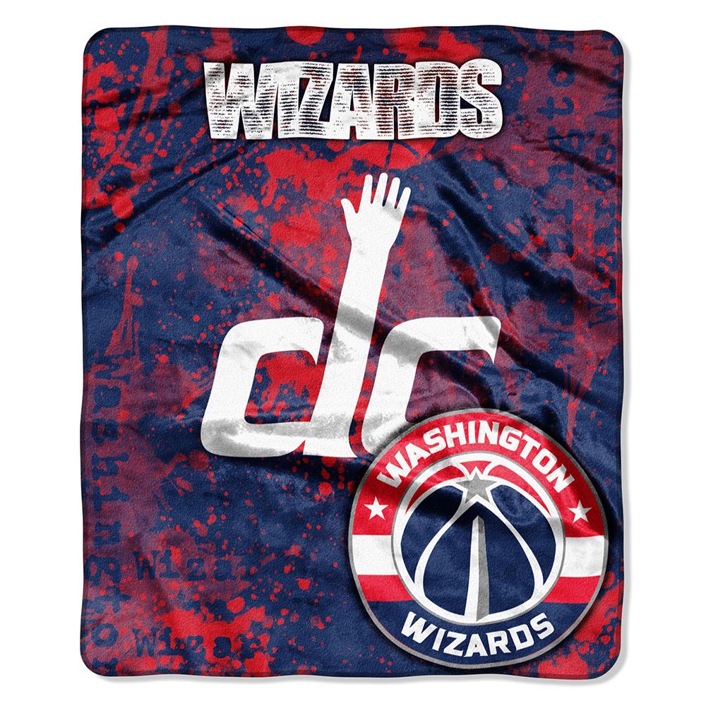 Washington Wizards Nba Royal Plush Raschel Blanket (drop Down Series) (50"x60")