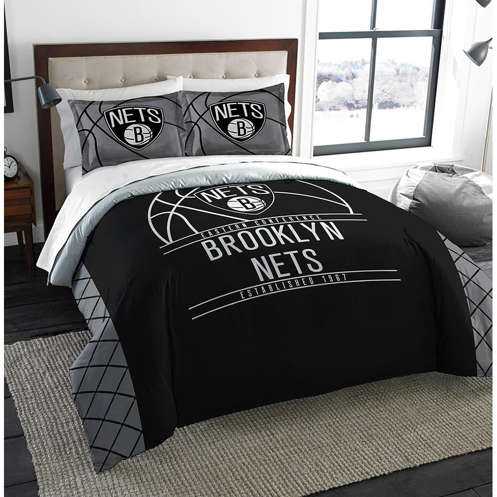 New York Nets Nba Full Comforter Set (reverse Slam Series) (86" X 86")